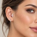 Piercing de Orelha - Labret Cluster Barra Mix Zircônias  - Titânio PVD Gold - 7TRG222