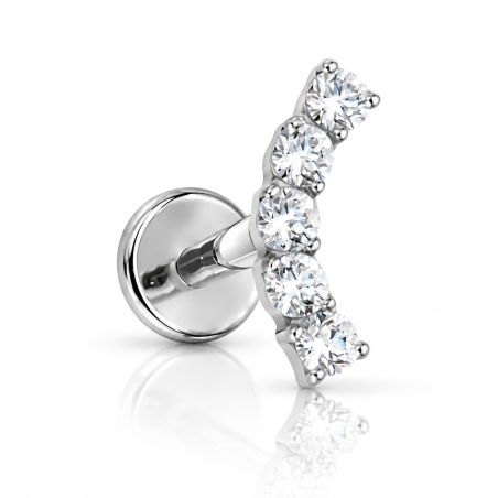 Piercing de Orelha - Labret Cluster Classic - Pin Push - Titânio - 7TRG225