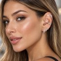 Piercing de Orelha - Labret Cluster Flores - Titânio PVD Gold - 7TRG243