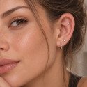 Piercing de Orelha - Labret Estrela Cadente com Zircônia - Titânio - 7TRG251