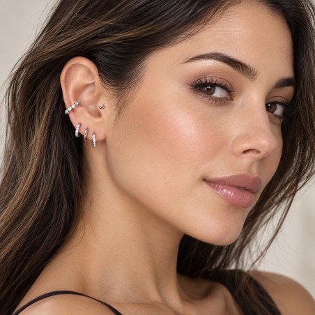 Piercing de Orelha - Labret Pin Push Trillion - Titânio - 7TRG253