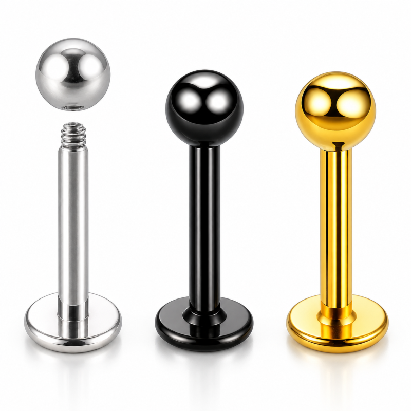 Piercing Labret Bolinha em Aço Cirúrgico - 7TRG276