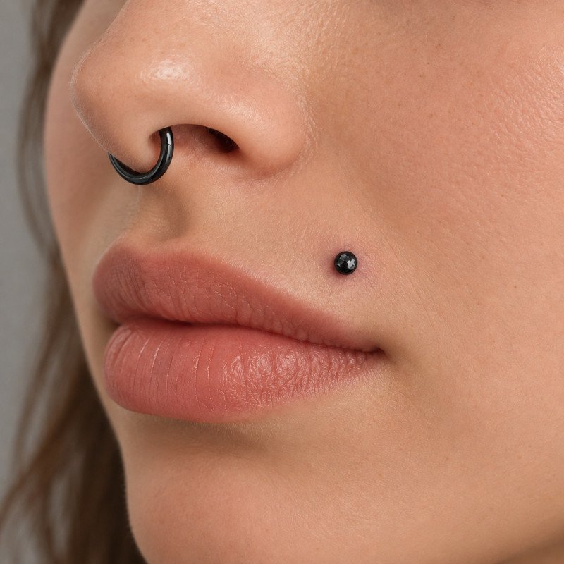 Piercing Labret Bolinha em Aço Cirúrgico - 7TRG276
