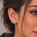 Piercing de Orelha - Labret Mini Classic 3 Zircônias - Titânio - 7TRG280