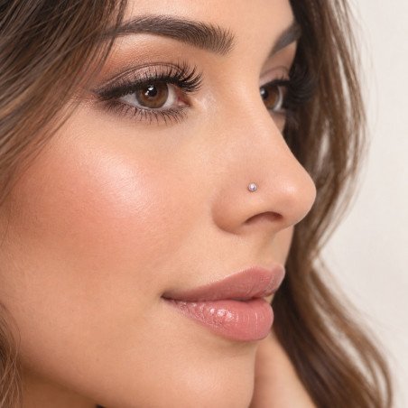 Piercings de Nariz - Dourado - Cristal Furta-Cor - Aço Cirúrgico - 2NAA14