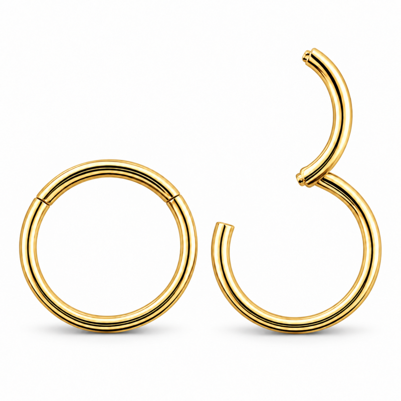 Piercing Argola Segmento Articulado em Aço PVD Gold - 6ORE506
