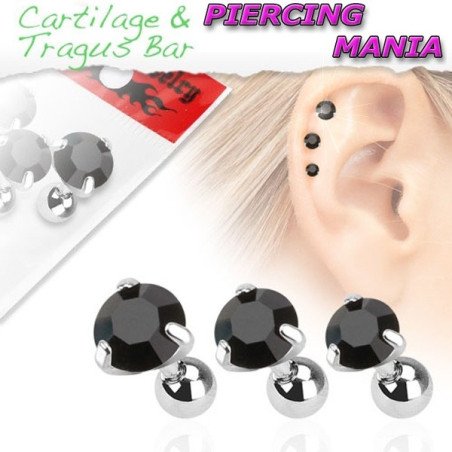 Piercing para Orelha Tragus - Ponto de Luz - 6ORE339