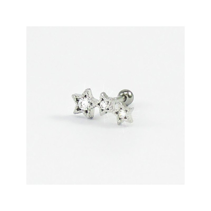 Piercing de Orelha Cluster com Estrelas - 6ORE374
