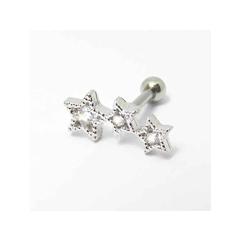 Piercing de Orelha Cluster com Estrelas - 6ORE374