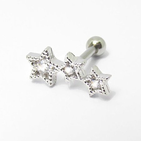 Piercing de Orelha Cluster com Estrelas - 6ORE374