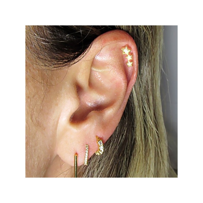 Piercing de Orelha Cluster com Estrelas - 6ORE374