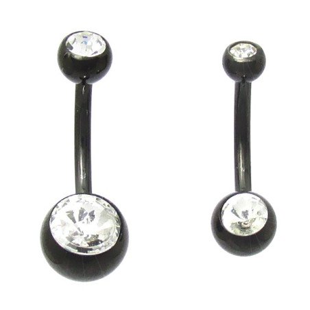 Piercings de Umbigo em Titânio Black - Simples - 1SIM101