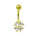 Piercing para Umbigo - Dourado – Trevo de 4 Folhas - 1DOU140