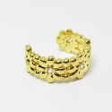 Piercing Fake Argolinha Dourada para Orelha Flores com Cristais - 6ORE457