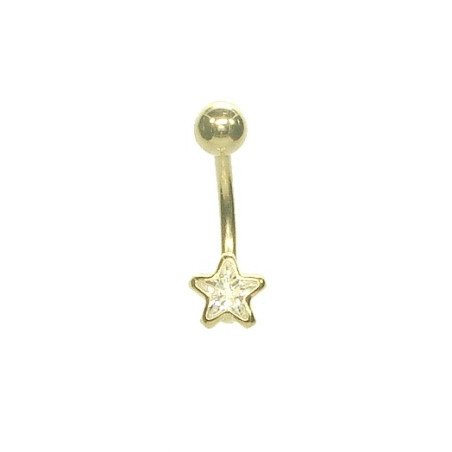 Piercing de Umbigo - PRATA banhado a Ouro - 1DOU61