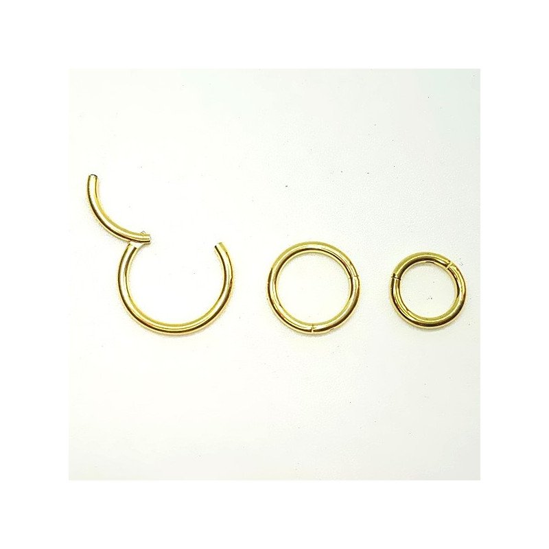 Piercing Argola Segmento Articulado em Aço PVD Gold - 6ORE506