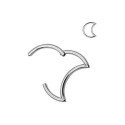 Piercing de Orelha - Meia Lua Clicker em Aço Cirúrgico - 6ORE510