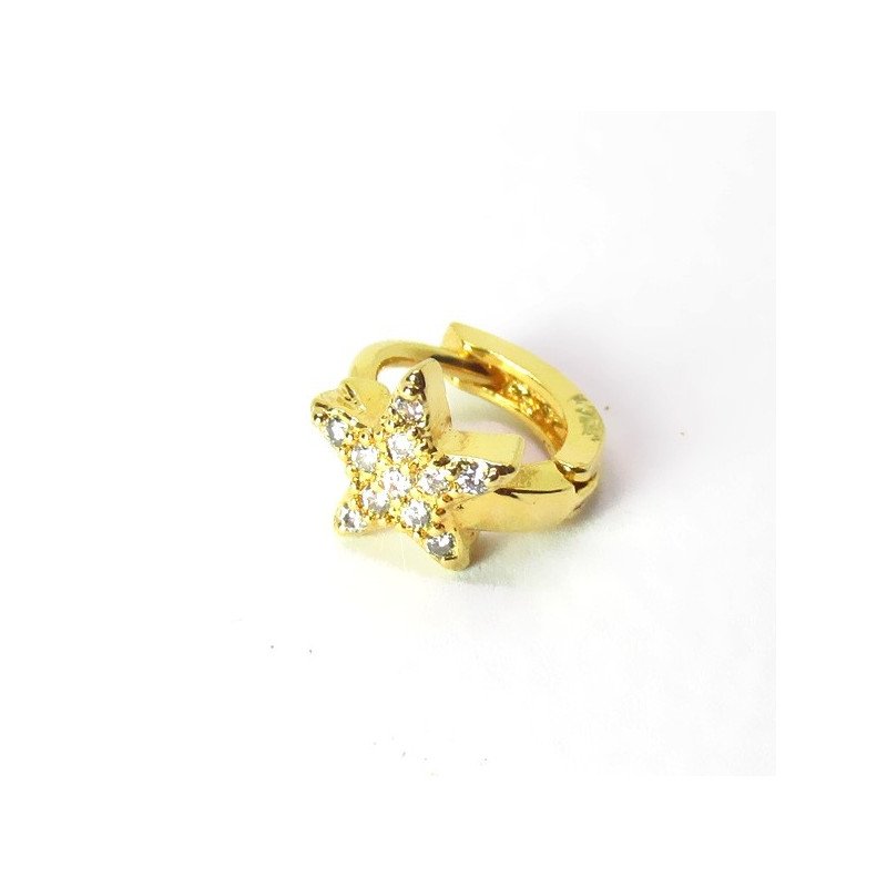 Piercing de Orelha Dourado - Argolinha Clicker Divina - 6ORE521
