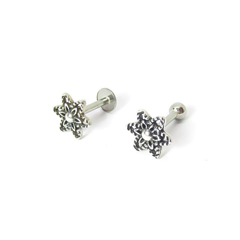 Piercing Pin Push Tragus ou Hélix - Prata - 7TRG62