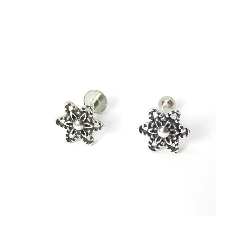 Piercing Pin Push Tragus ou Hélix - Prata - 7TRG62