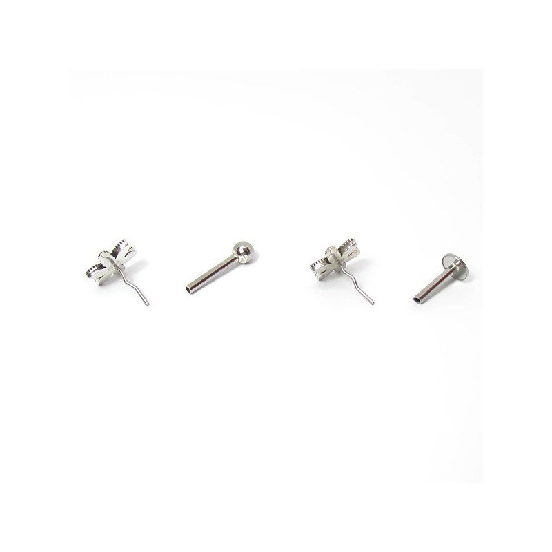 Piercing Pin Push Tragus ou Hélix - Prata - 7TRG62