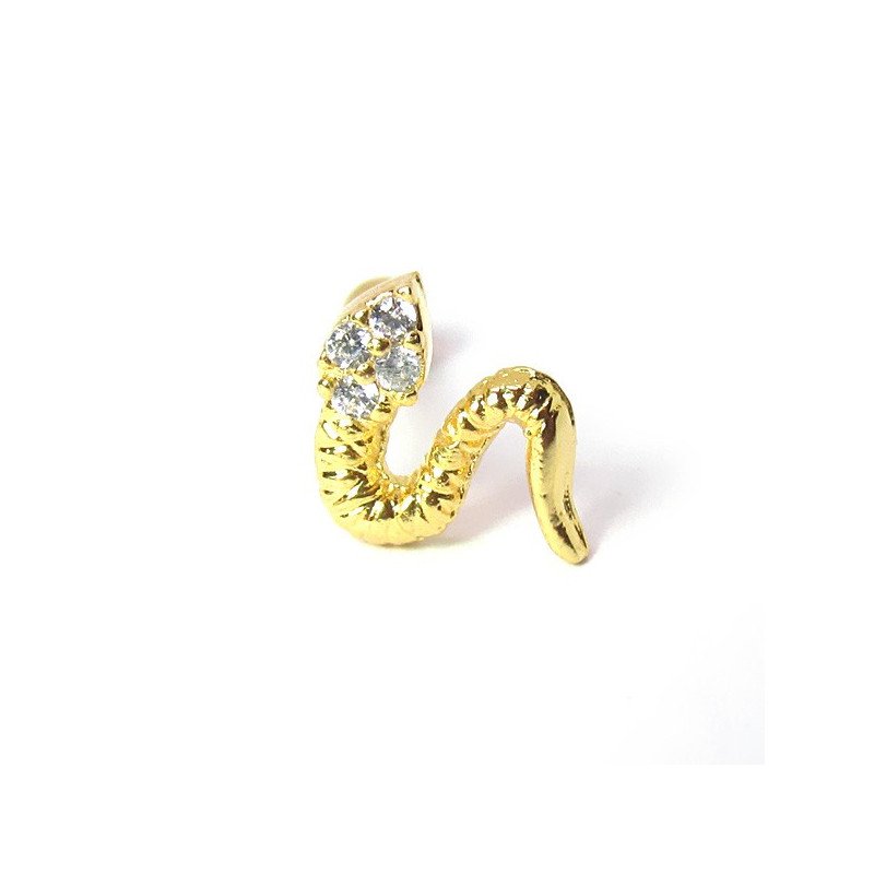 Piercing de Orelha - Serpente Dourada - 6ORE559