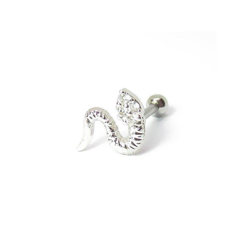 Piercing de Orelha - Serpente em Prata - 6ORE560
