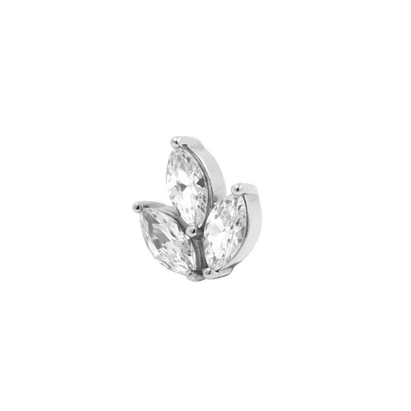 Piercing Labret de Tragus Marquise - Flor de Zircônia - Aço Cirúrgico - 7TRG71