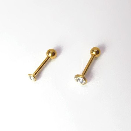 Piercing de Tragus em Aço Cirúrgico PVD Gold - Ponto de Luz SWAROVSKI Via Láctea - 7TRG74