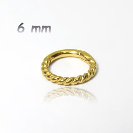 Piercing Mini Argola Náutica Clicker Articulado em Aço - PVD Gold ou Rosé - 6ORE630