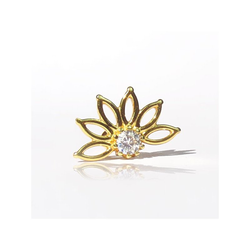 Piercing Flor de Lotus em Prata Banhado a Ouro- 6ORE647