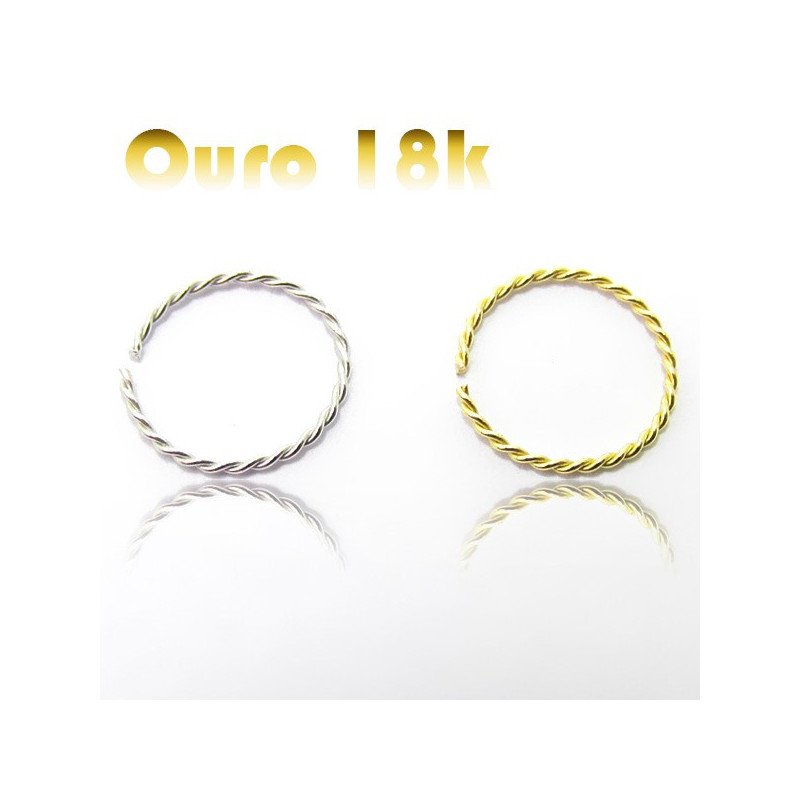 Piercing de Nariz - Argolinha Trançada [Náutica] Ouro 18k - 2NOU22