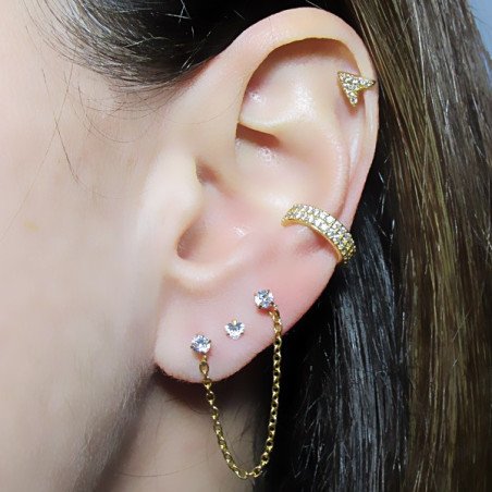 Piercing Labret para Orelha - Flecha cravejada de Cristais - 6ORE667