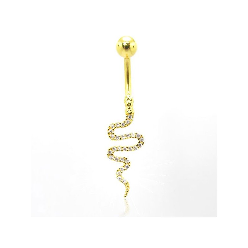 Piercings de Umbigo - Serpente em Prata - 1ANI60