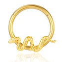 Piercing  Daith ou Septo Argolinha Clicker com Serpente - Titânio - 6ORE730
