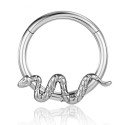 Piercing  Daith ou Septo Argolinha Clicker com Serpente - Titânio - 6ORE730