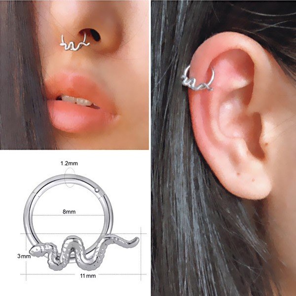 Tragus Piercing Brinco Para Mulher Borboleta Cobra Daith Piercing