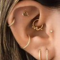 Piercing  Daith ou Septo Argolinha Clicker com Serpente - Titânio - 6ORE730