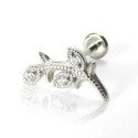Piercing de Tragus / Orelha - Labret Pin Push - Ramo Flor - Cobalto Cromo - 7TRG123