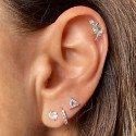 Piercing de Tragus / Orelha - Labret Pin Push - Ramo Flor - Cobalto Cromo - 7TRG123