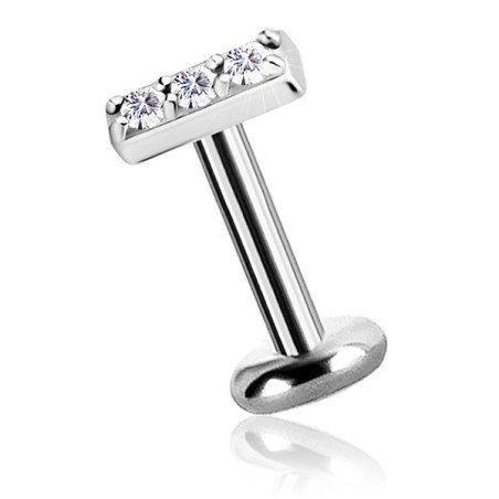 Piercing de Tragus / Orelha - Barrinha em Zircônias Swarovski - Cobalto Cromo - 7TRG126