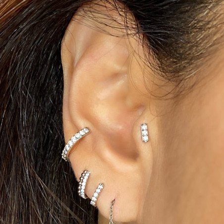 Piercing de Tragus / Orelha - Barrinha em Zircônias Swarovski - Cobalto Cromo - 7TRG126