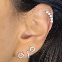 Piercing de Orelha em Aço Cirúrgico - Círculo Cravejado de Zircônias - 6ORE737