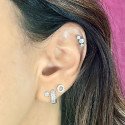 Piercing de Orelha em Aço Cirúrgico - Círculo Cravejado de Zircônias - 6ORE737