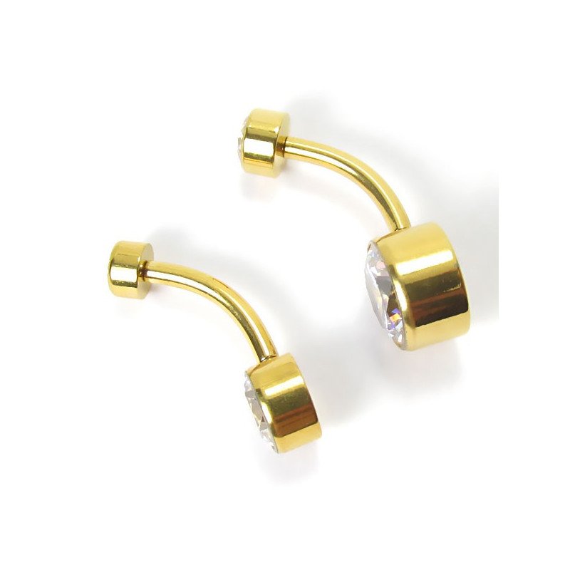 Piercing de Umbigo em Titânio PVD Gold - Simples - 1SIM119