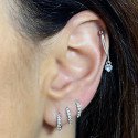 Piercing de Orelha Hélix - Correntes em Prata com Pingente em Zircônia - 6ORE741