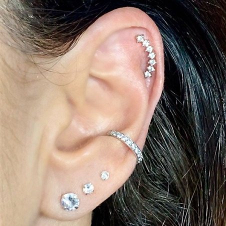 Piercing de Orelha - Cluster Arco Zircônias - 6ORE754