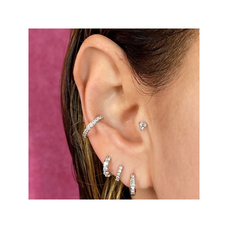 Piercing de Tragus Cobalto Cromo Pin Push Trillion Zirconias Swarovski - 7TRG135