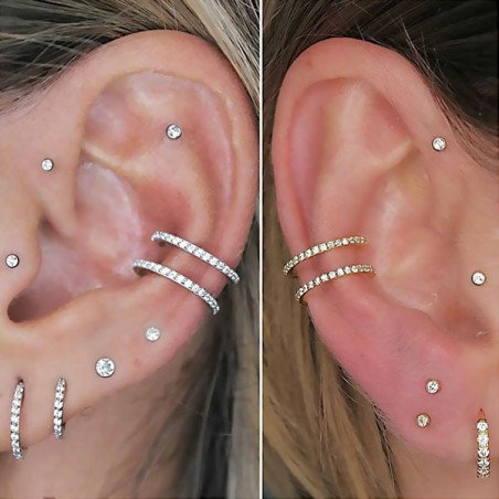 Piercing Australiano 1.0 em Titânio - Pin Push Tragus ou Hélix - Ponto de Luz - 7TRG136