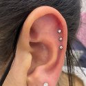 Piercing Australiano 1.0 em Titânio - Pin Push Tragus ou Hélix - Ponto de Luz - 7TRG136